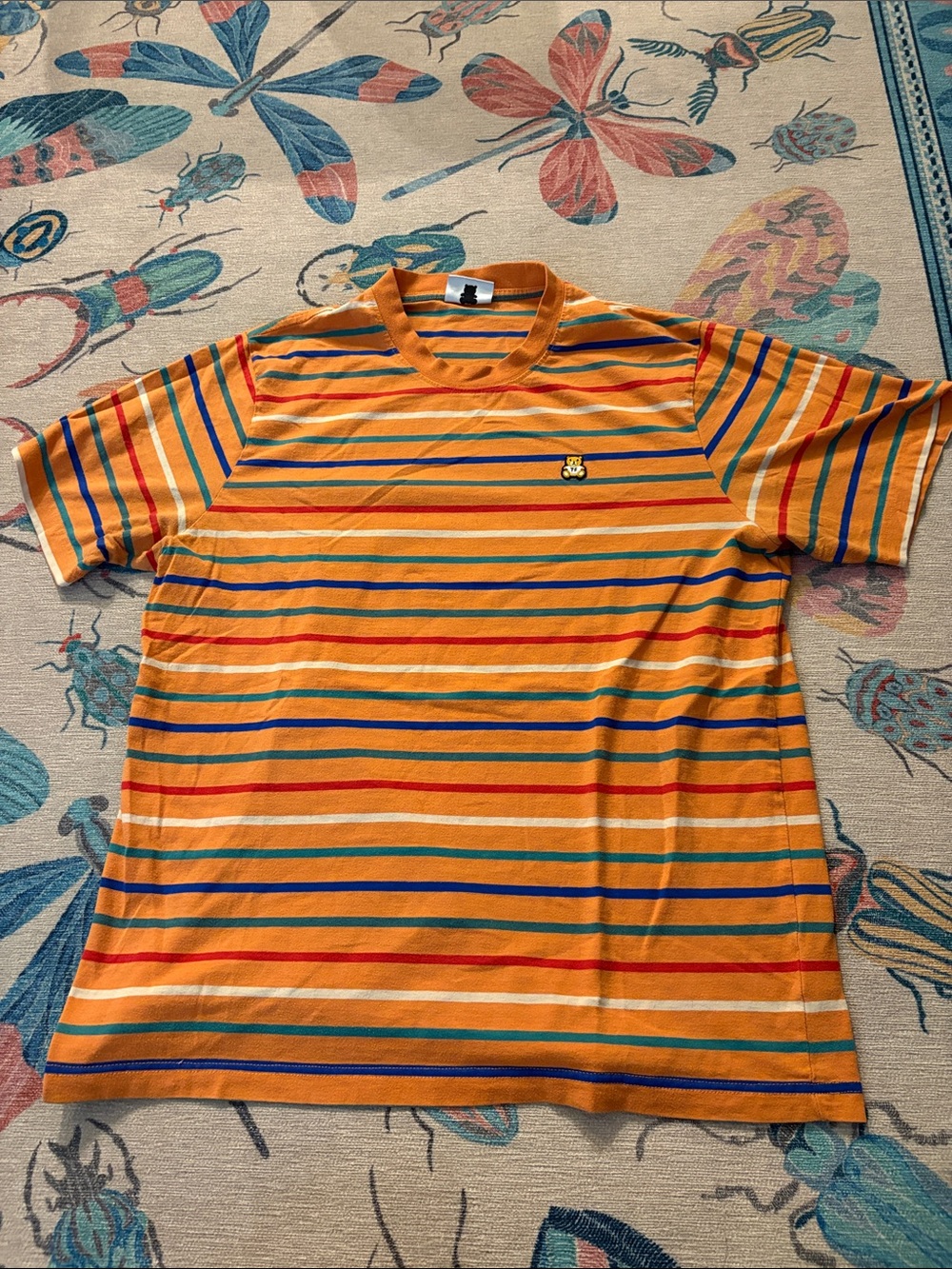Teddy Fresh Orange Multicolor Striped Crewneck Tee